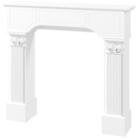 Baroque Fireplace Mantle, Freestanding Fireplace Surround for Electric Fireplaces, 43.3" W x 42.8" H, White (Option: White-1175x300x705 mm)