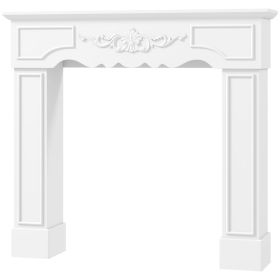 Baroque Fireplace Mantel, Freestanding Fireplace Surround with Leg for Electric Fireplaces, 43.3" W x 39.8" H, White (Option: White-1175x310x690 mm)